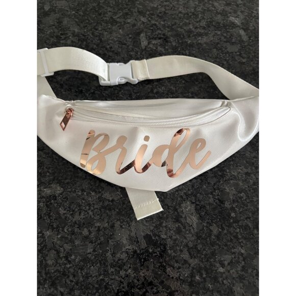 Bride Robe Veil Fanny Pack & Sequin Tote Bag Set Bachel0rette Party Wedding - Picture 10 of 16